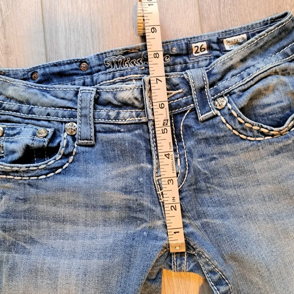 Miss Me Jeans Womens 26 Skinny Stretch Denim JE5737SR Embellished Pockets 27x29